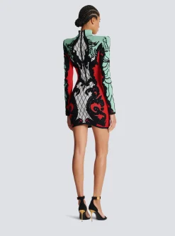 Baroque Jacquard Dress-Balmain Cheap