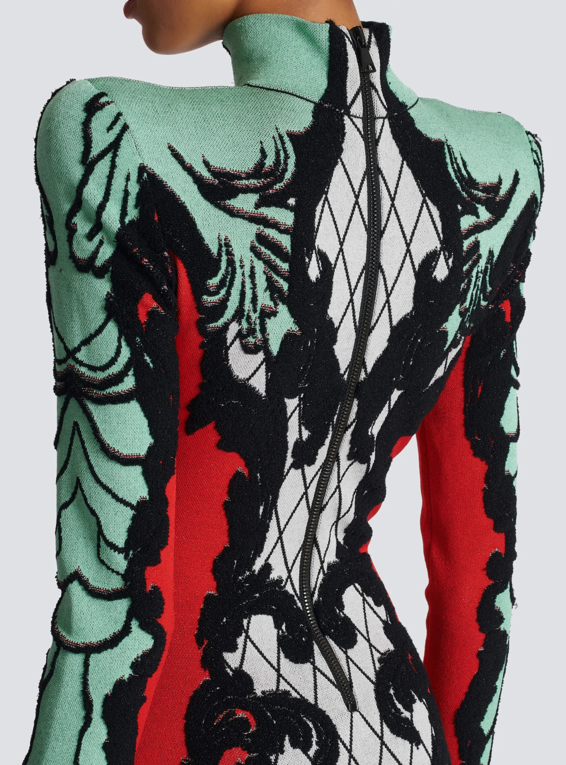 Baroque Jacquard Dress-Balmain Cheap