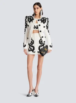 Baroque Strappy Tweed Top-Balmain Clearance