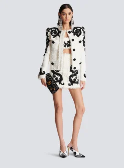 Baroque Tweed Skirt-Balmain Outlet