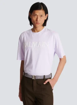 B-Belt In Perforated Monogrammed Leather-Balmain Sale