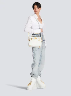 B-Buzz 23 Bag In Crocodile Effect-embossed Leather-Balmain New