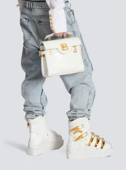 B-Buzz 23 Bag In Crocodile Effect-embossed Leather-Balmain New
