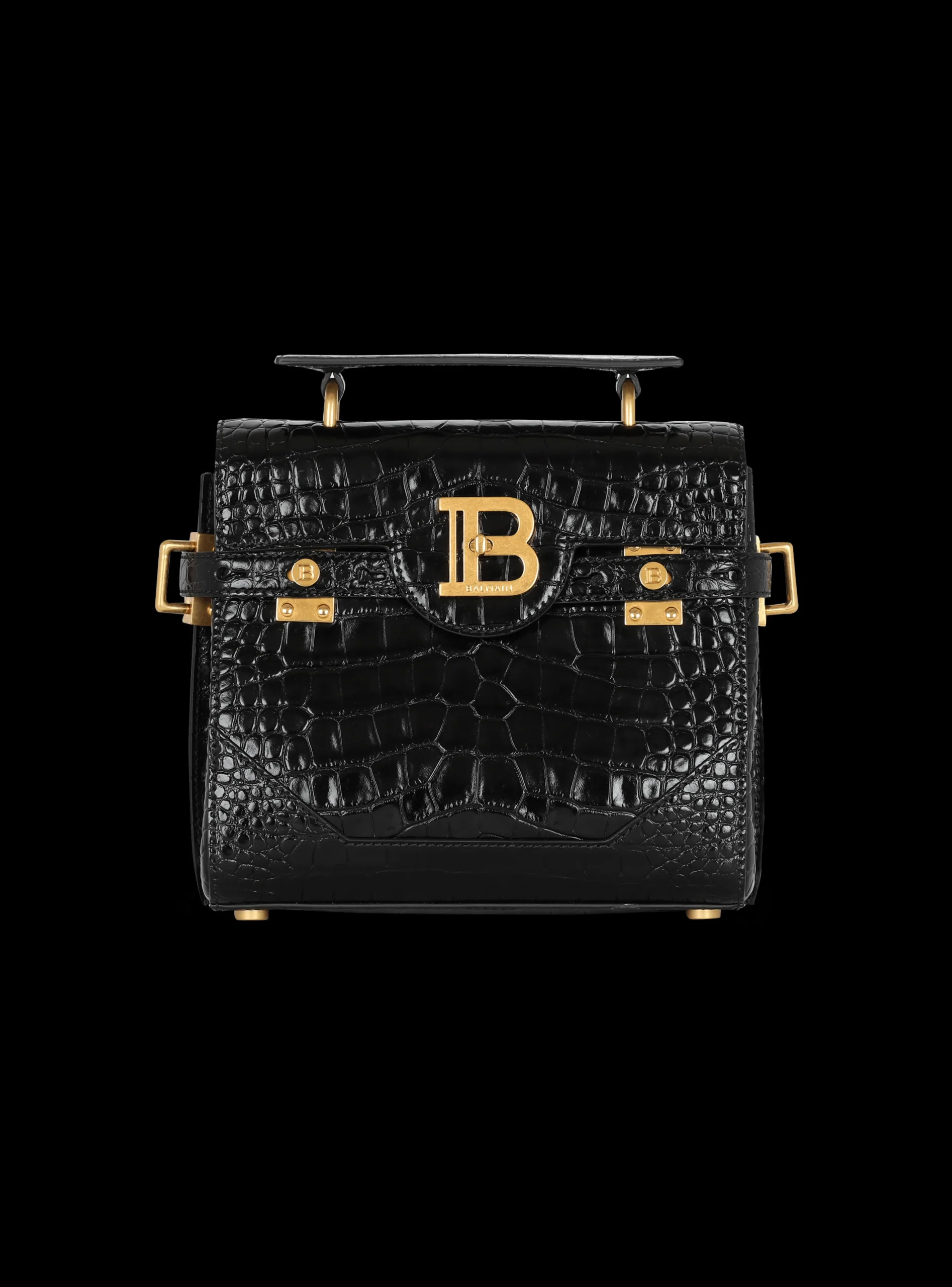 B-Buzz 23 Bag In Crocodile-print Leather-Balmain Outlet