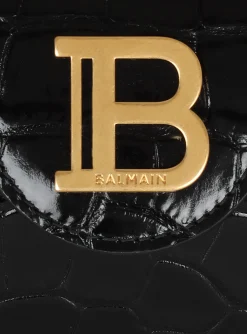 B-Buzz 19 Bag In Crocodile-print Leather-Balmain Sale