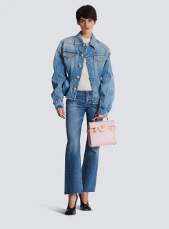 B-Buzz 23 Bag In Grained PB Labyrinth Leather-Balmain Discount