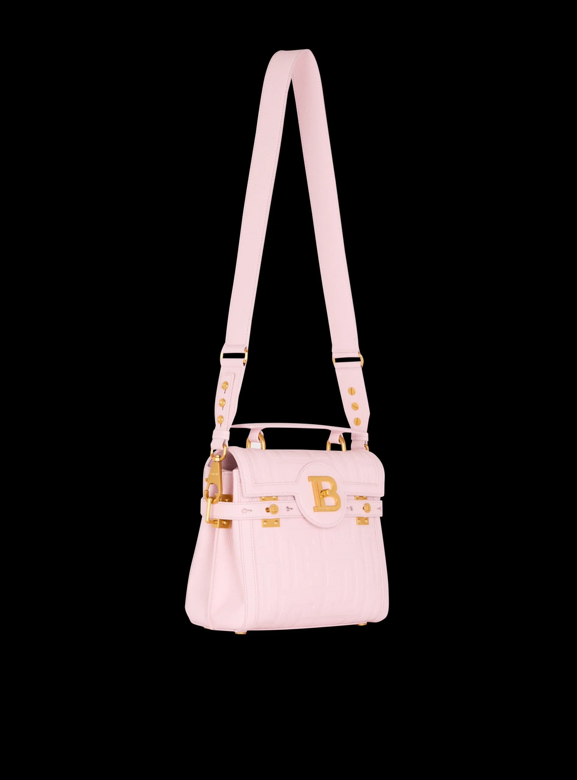 B-Buzz 23 Bag In Grained PB Labyrinth Leather-Balmain Discount