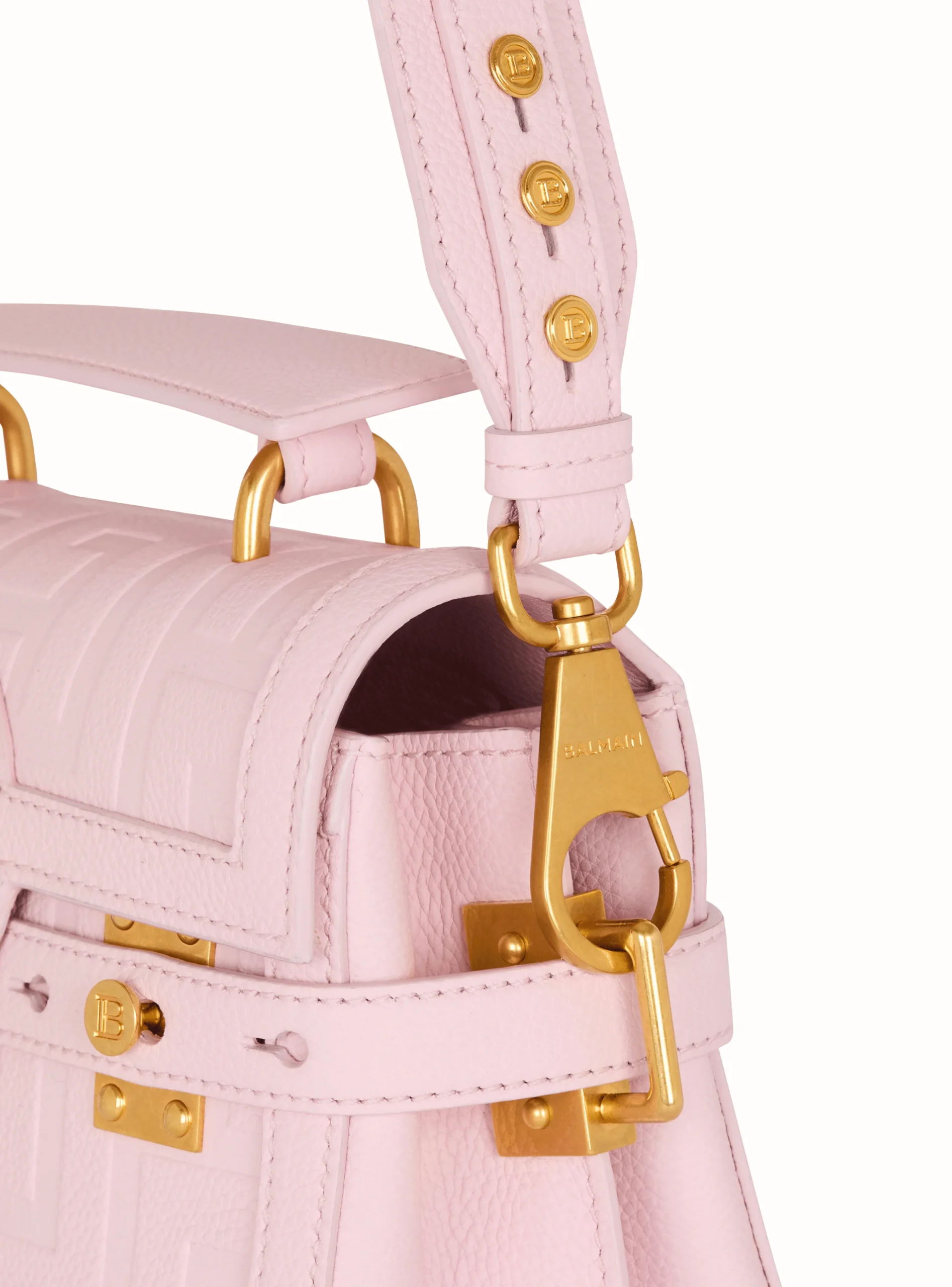 B-Buzz 23 Bag In Grained PB Labyrinth Leather-Balmain Discount