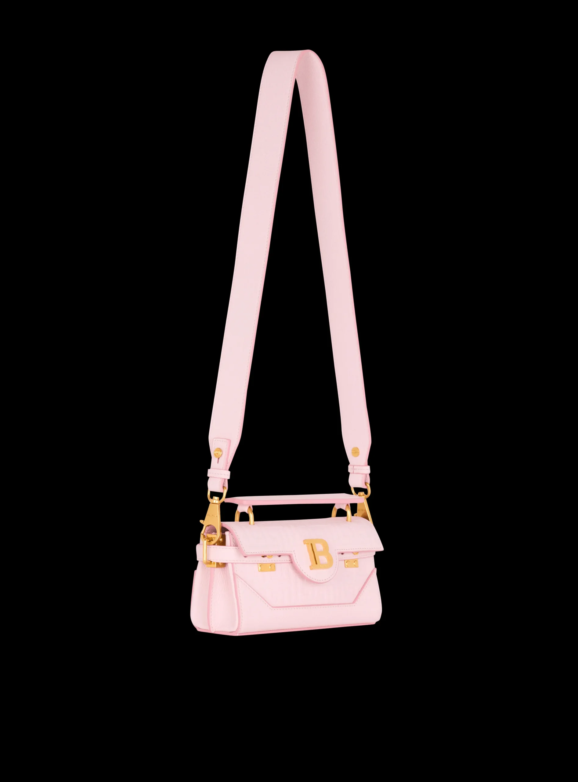 B-Buzz 19 Bag In Grained PB Labyrinth Leather-Balmain Online