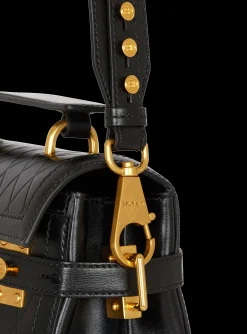 B-Buzz 23 Bag In Grid-embossed Calfskin-Balmain New