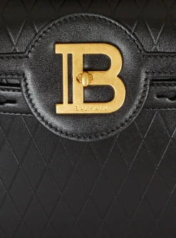 B-Buzz 23 Bag In Grid-embossed Calfskin-Balmain New