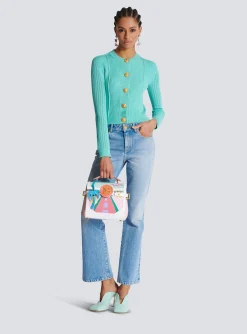 B-Buzz 23 Calfskin And Postcard Patchwork Bag-Balmain Clearance