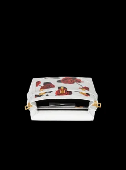 B-Buzz 23 Calfskin Bag With A Roses Print And Embossed Grid Motif-Balmain Flash Sale