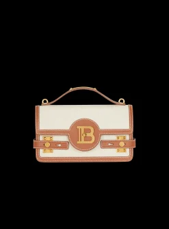 B-Buzz 24 Canvas And Leather Bag-Balmain Online
