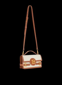 B-Buzz 24 Canvas And Leather Bag-Balmain Online
