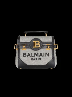 B-Buzz 23 Canvas And Leather Bag-Balmain Fashion