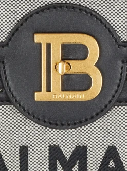 B-Buzz 23 Canvas And Leather Bag-Balmain Fashion