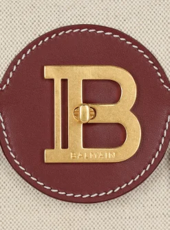 B-Buzz 24 Canvas And Leather Bag-Balmain Discount