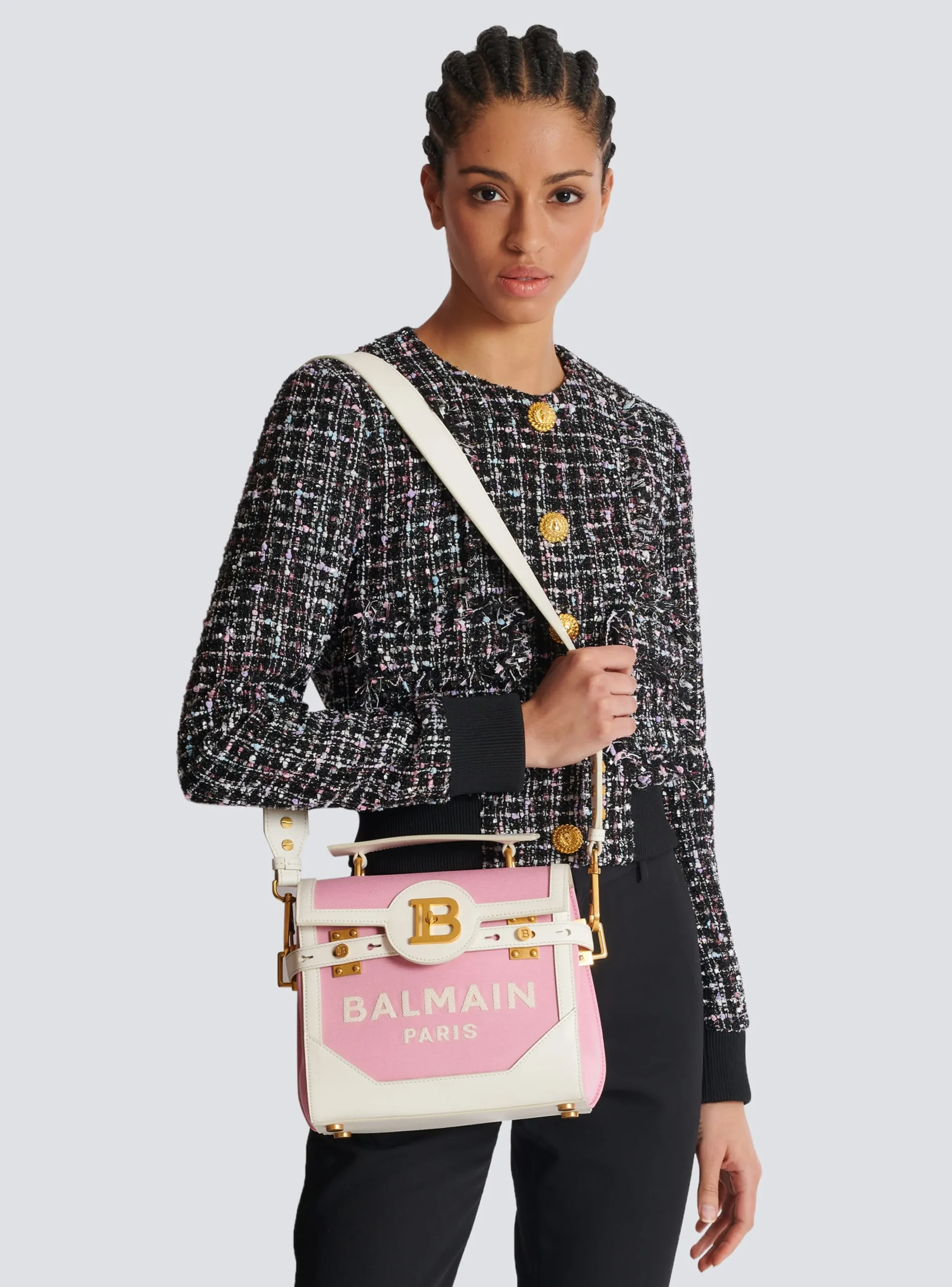 B-Buzz 23 Canvas And Leather Bag-Balmain Flash Sale