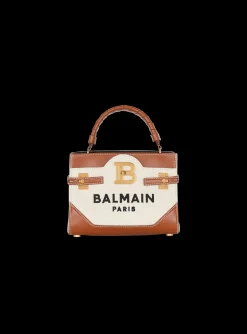 B-Buzz 22 Canvas Top Handle Bag With Leather Insert-Balmain Clearance