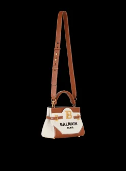 B-Buzz 22 Canvas Top Handle Bag With Leather Insert-Balmain Clearance