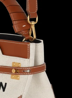 B-Buzz 22 Canvas Top Handle Bag With Leather Insert-Balmain Clearance
