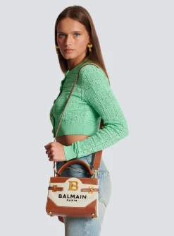 B-Buzz 22 Canvas Top Handle Bag With Leather Insert-Balmain Clearance