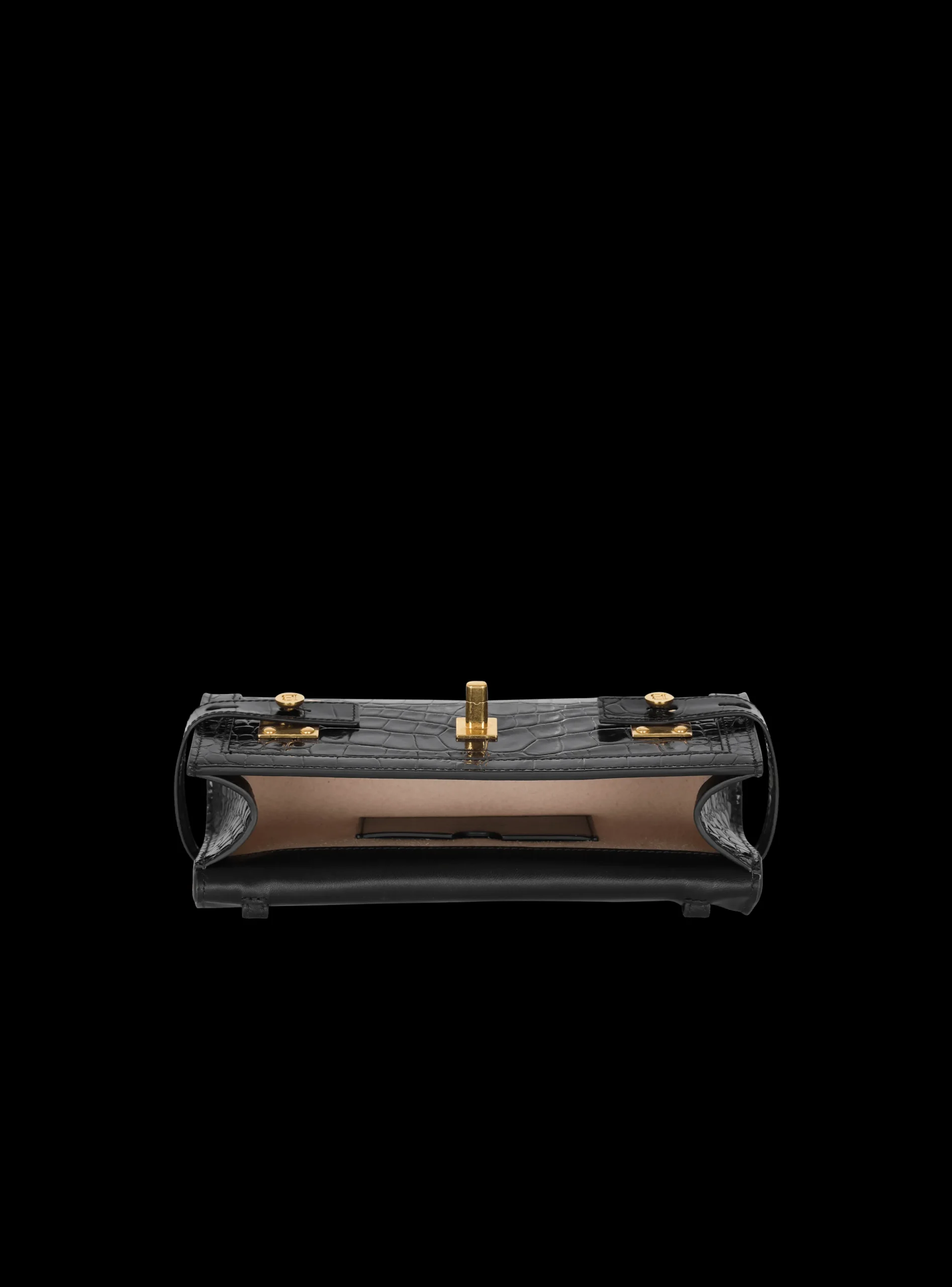 B-Buzz 23 Clutch In Crocodile-print Leather-Balmain New
