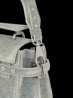 B-Buzz 23 Faded  denim Bag-Balmain Sale