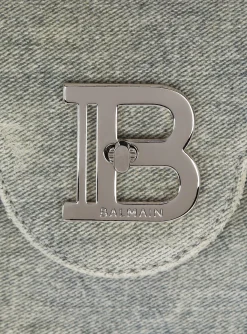 B-Buzz 23 Faded  denim Bag-Balmain Sale