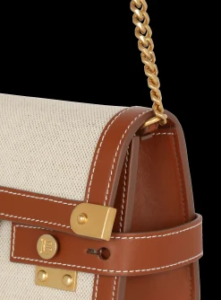 B-Buzz 23 Leather And Canvas Clutch Bag-Balmain New