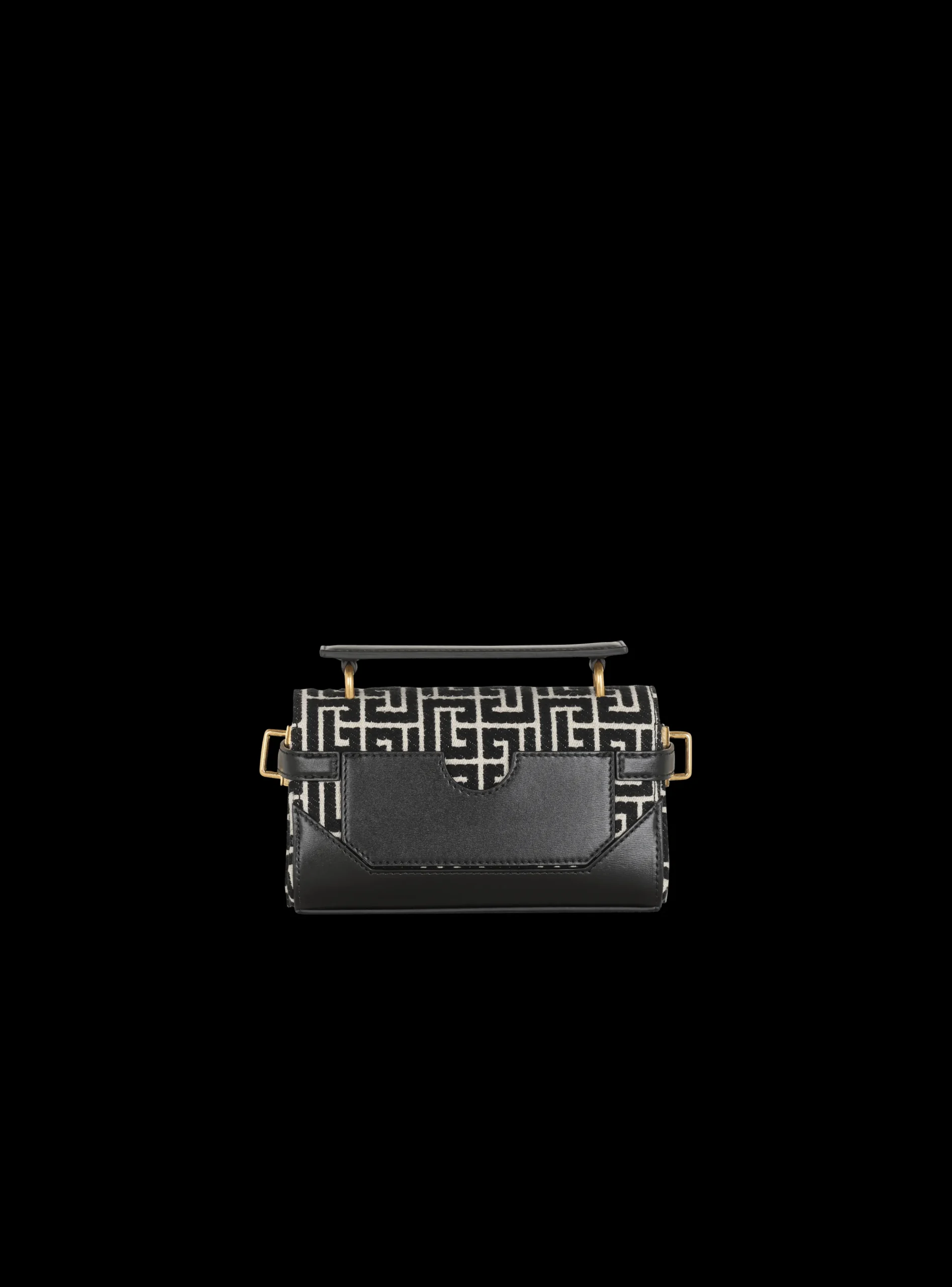 B-Buzz 19 Leather Bag With Jacquard Monogram-Balmain Hot