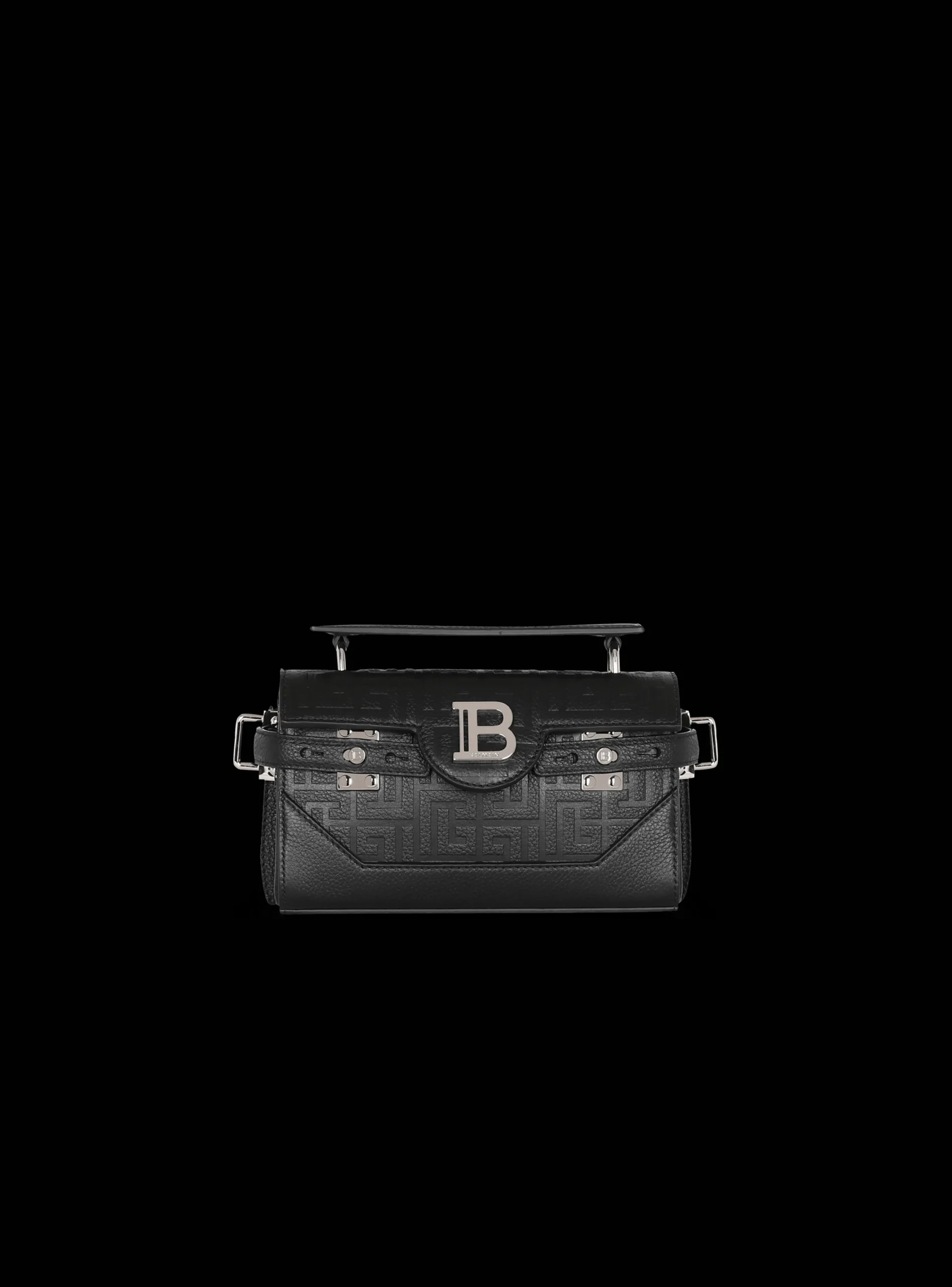B-Buzz 19 Monogrammed Canvas And Leather Bag-Balmain Discount