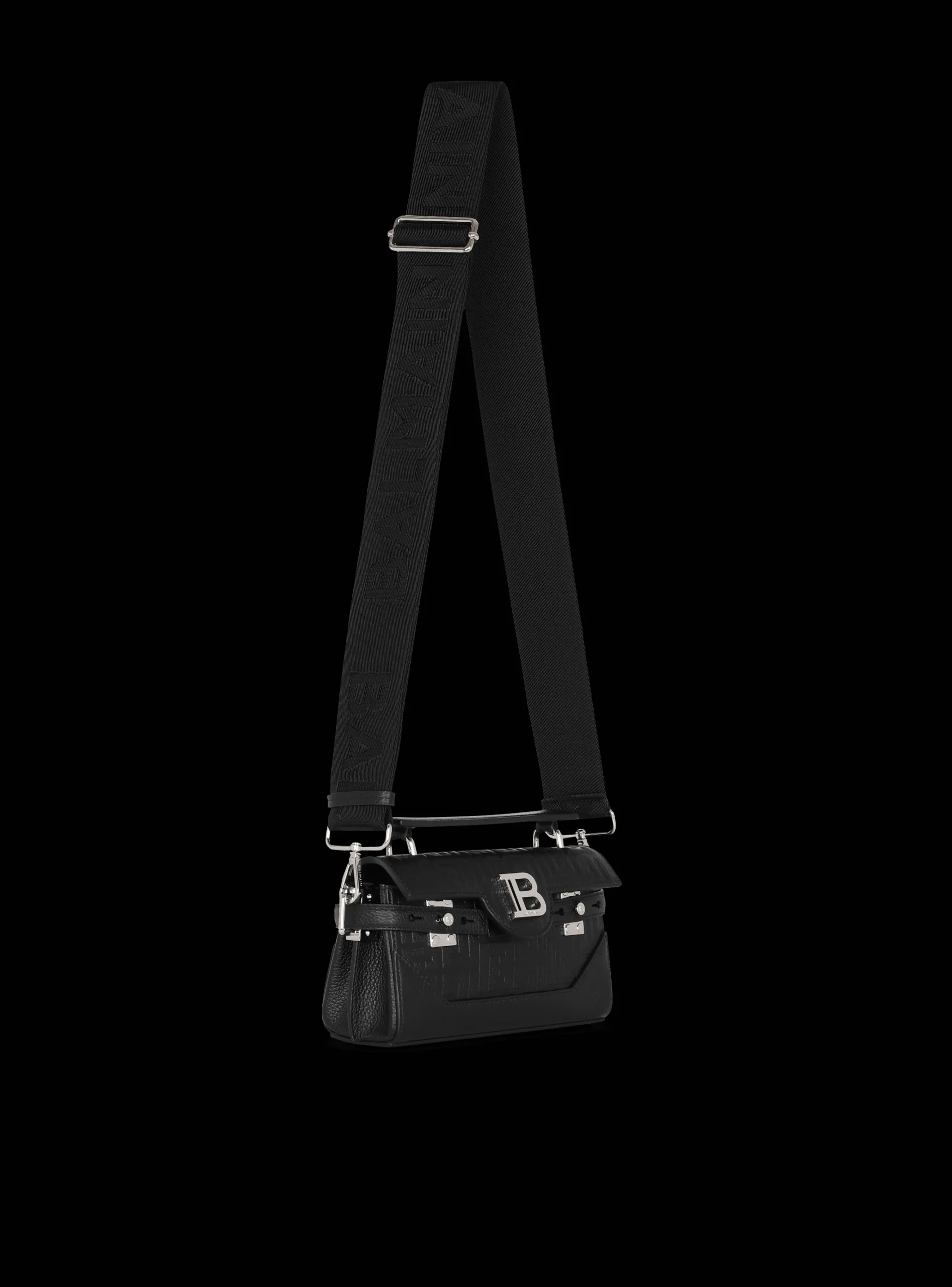 B-Buzz 19 Monogrammed Canvas And Leather Bag-Balmain Discount