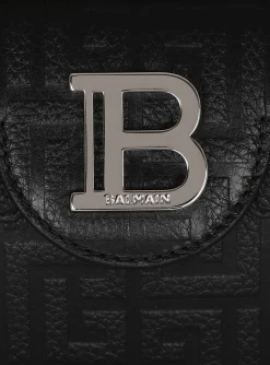 B-Buzz 19 Monogrammed Canvas And Leather Bag-Balmain Discount
