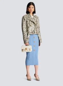 B-Buzz 24 Monogrammed Grained Leather Bag-Balmain Sale