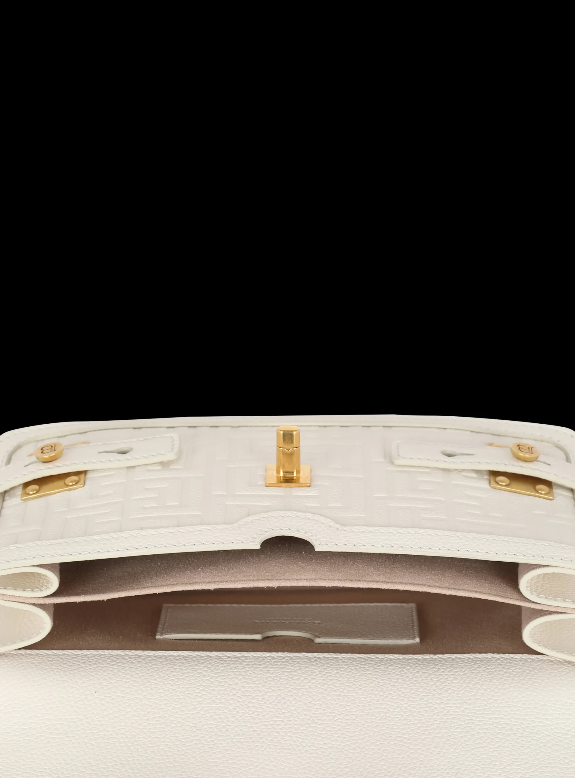 B-Buzz 24 Monogrammed Grained Leather Bag-Balmain Sale