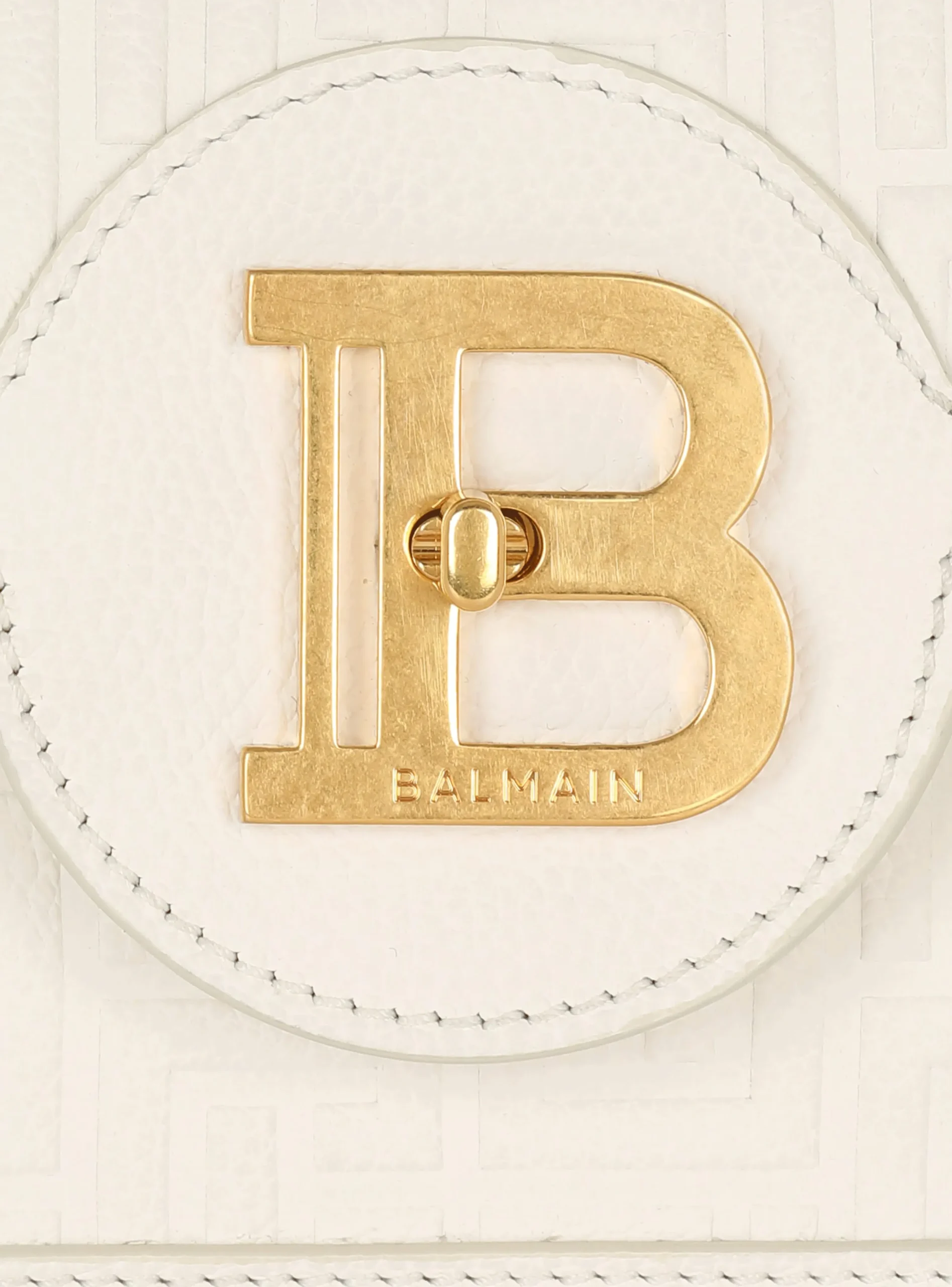B-Buzz 24 Monogrammed Grained Leather Bag-Balmain Sale