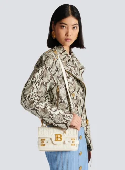 B-Buzz 24 Monogrammed Grained Leather Bag-Balmain Sale