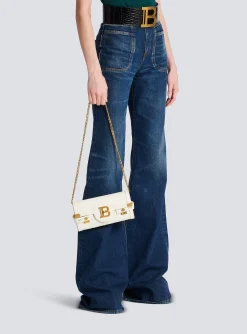 B-Buzz 23 Monogrammed Grained Leather Clutch-Balmain Clearance