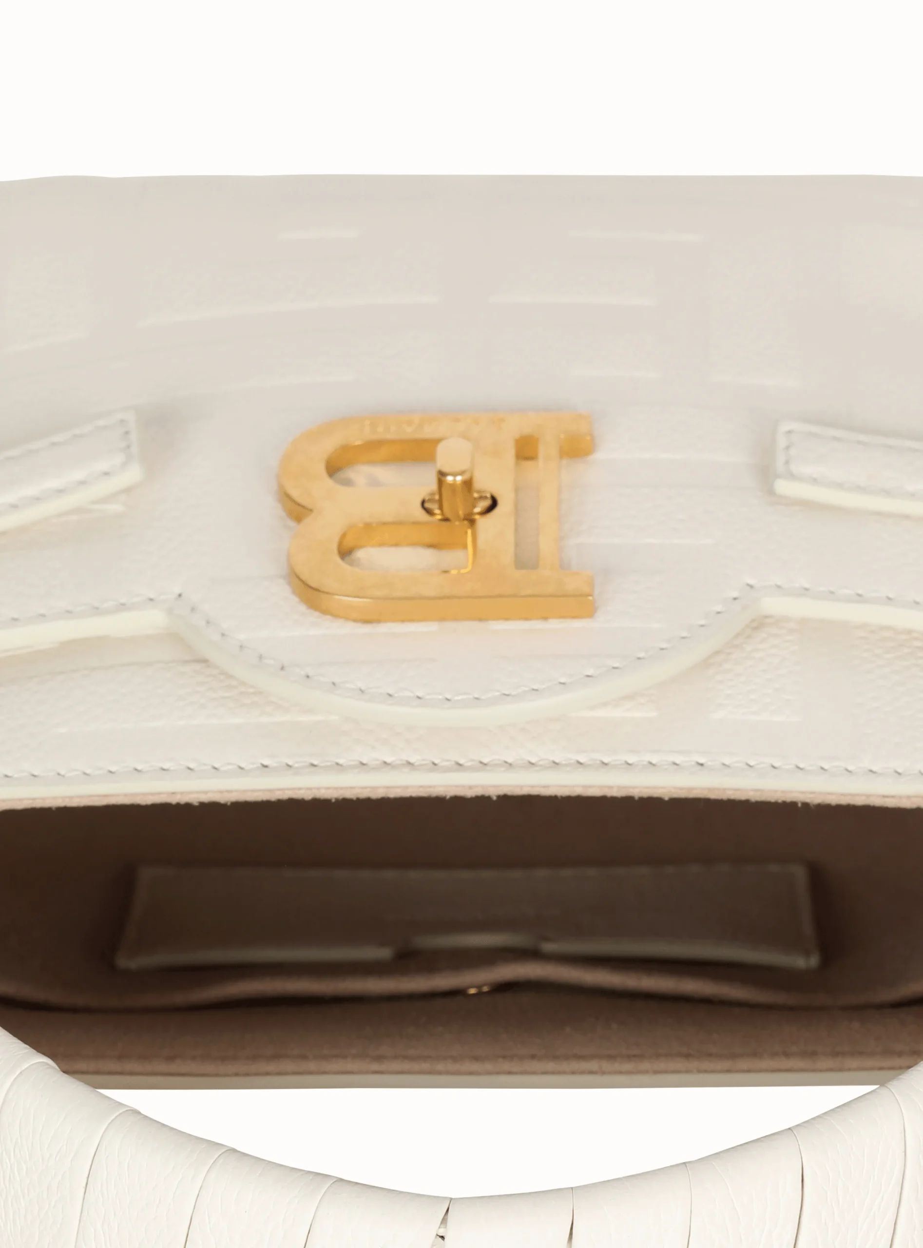 B-Buzz 22 Monogrammed Top-handle Bag In Grained Leather-Balmain Best