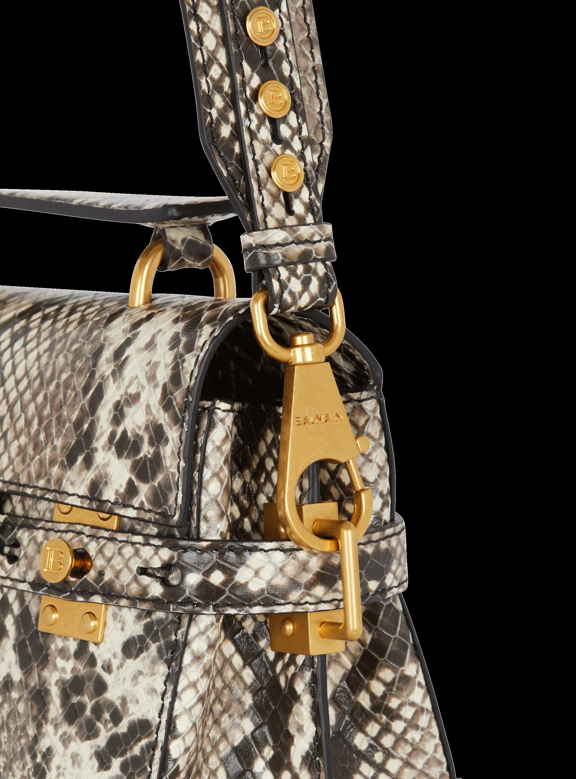 B-Buzz 23 Snakeskin-effect Leather Bag-Balmain Fashion