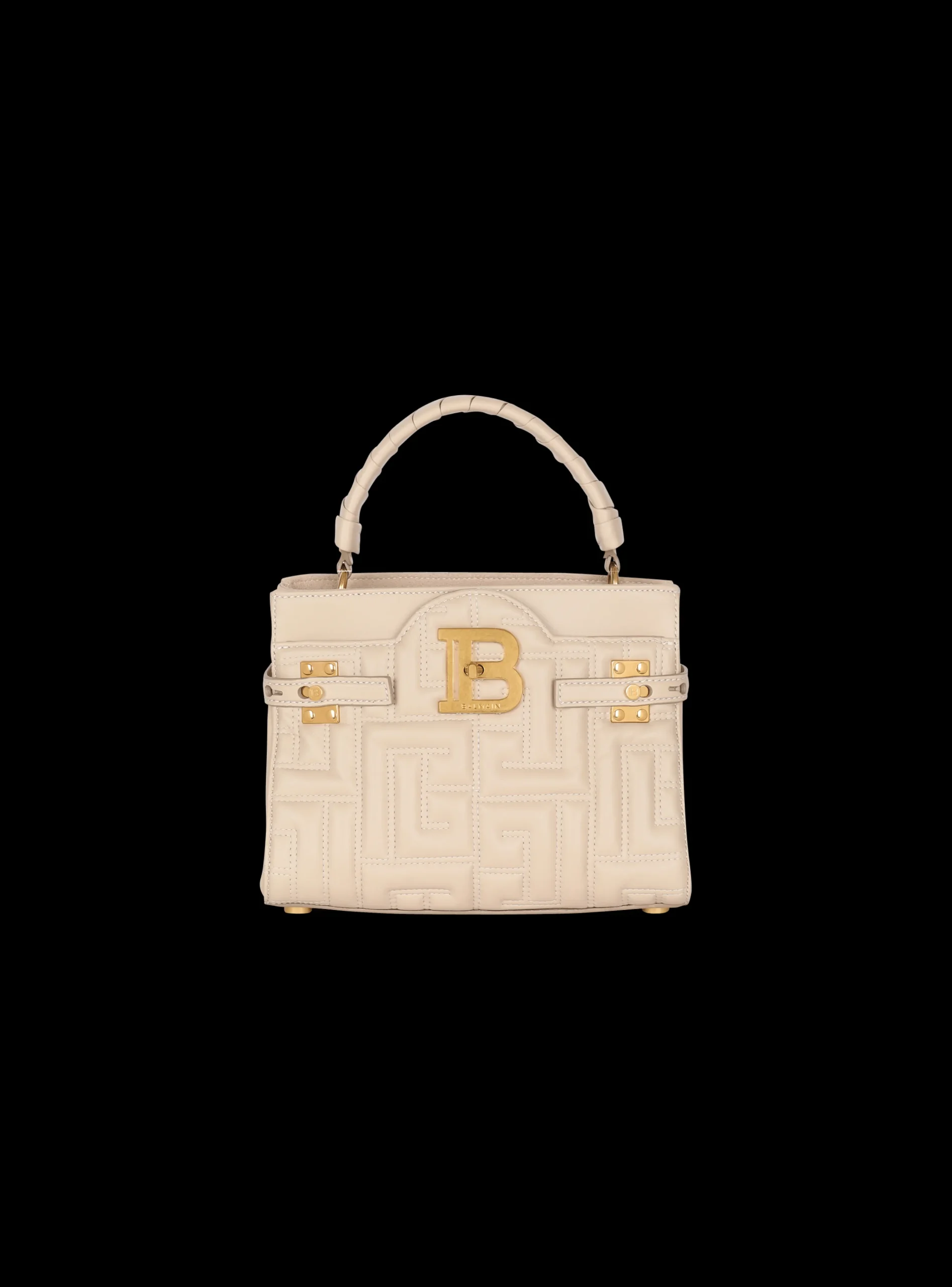 B-Buzz 22 Top Handle Bag In Monogram Quilted Leather-Balmain Hot