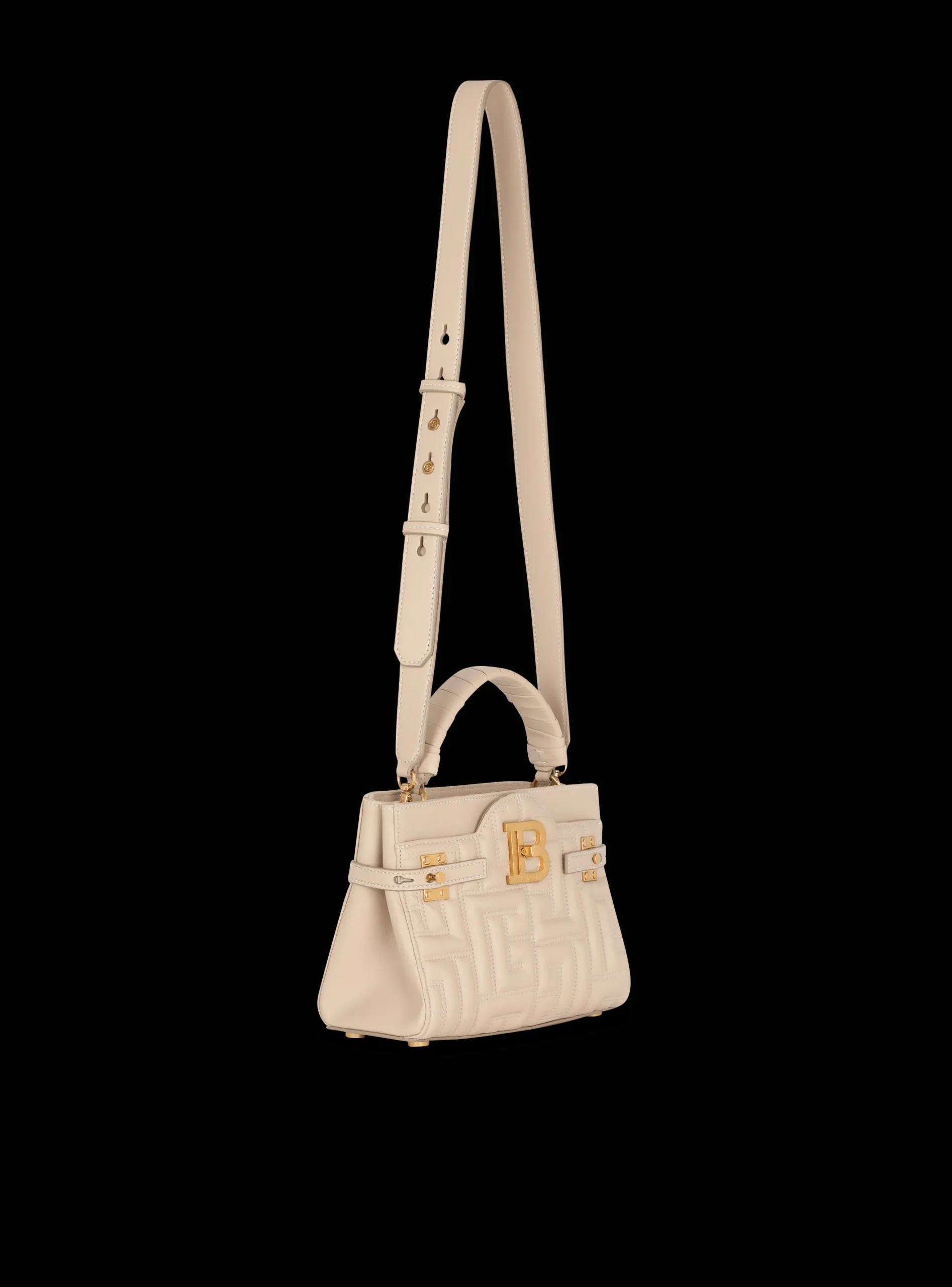 B-Buzz 22 Top Handle Bag In Monogram Quilted Leather-Balmain Hot