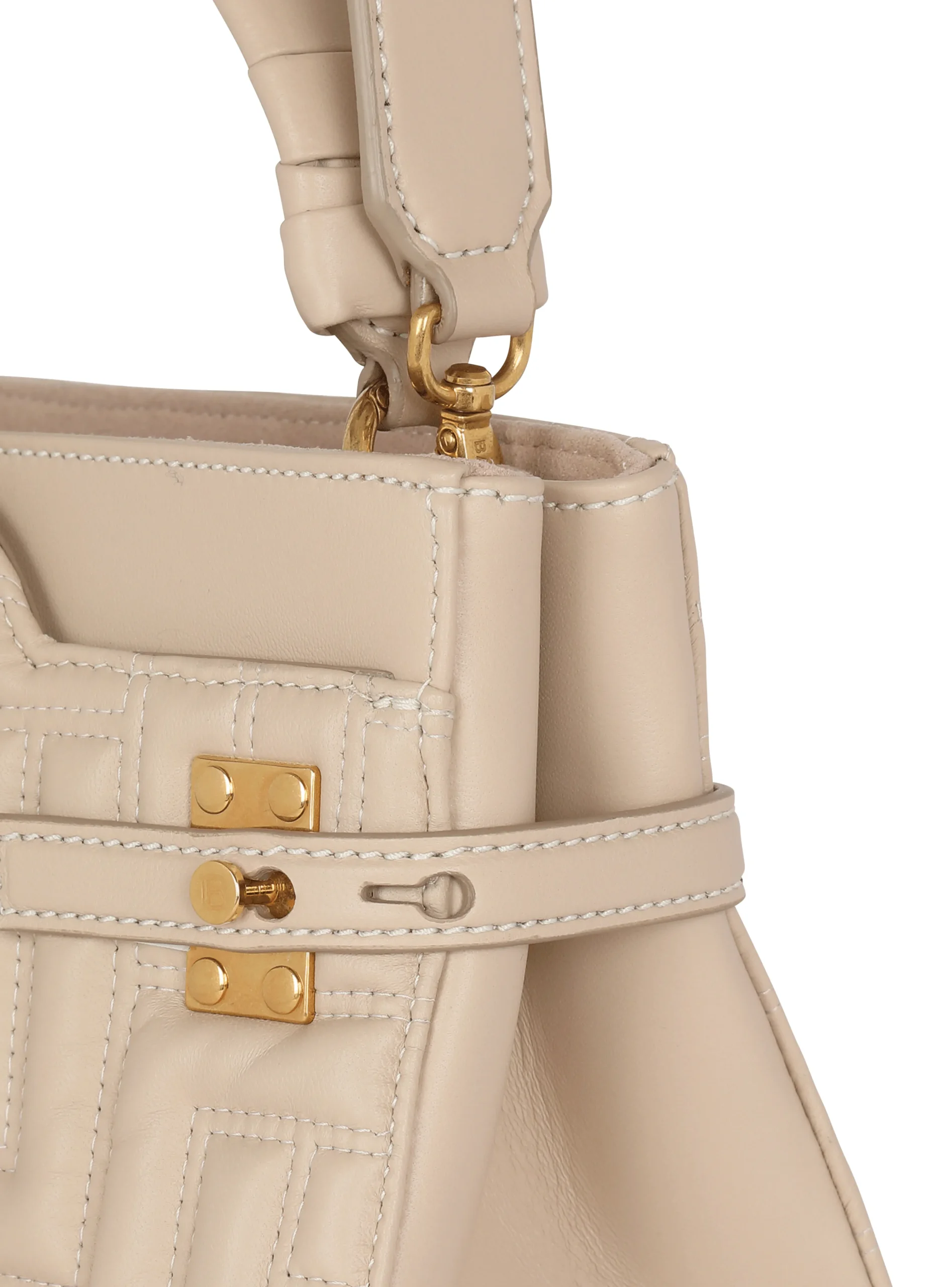 B-Buzz 22 Top Handle Bag In Monogram Quilted Leather-Balmain Hot
