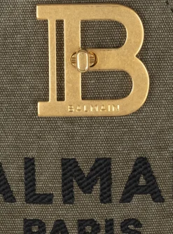 B-Buzz 22 Top-handle Bag In Canvas And Leather-Balmain Clearance