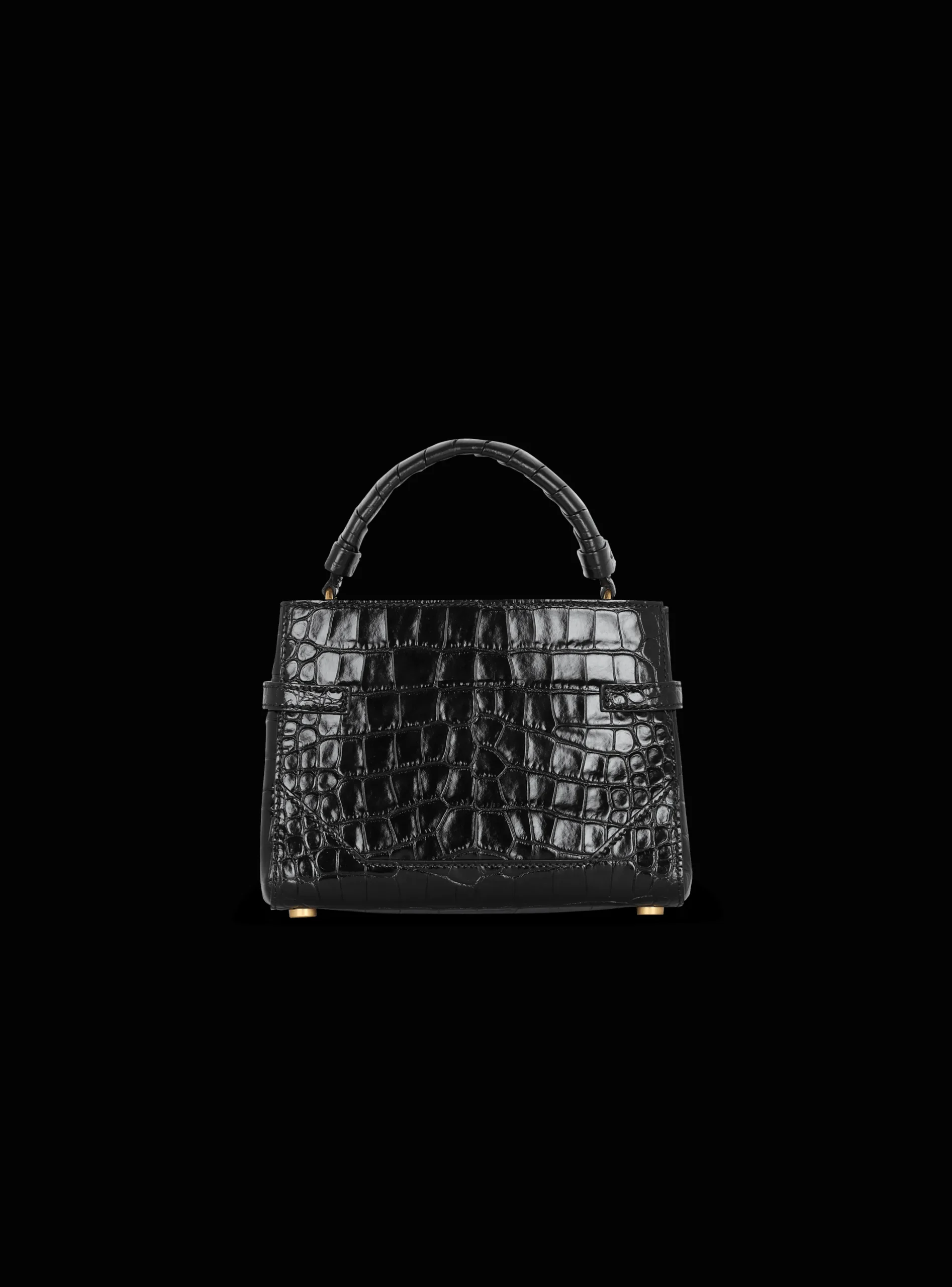 B-Buzz 22 Top-handle Bag In Crocodile-print Leather-Balmain Store