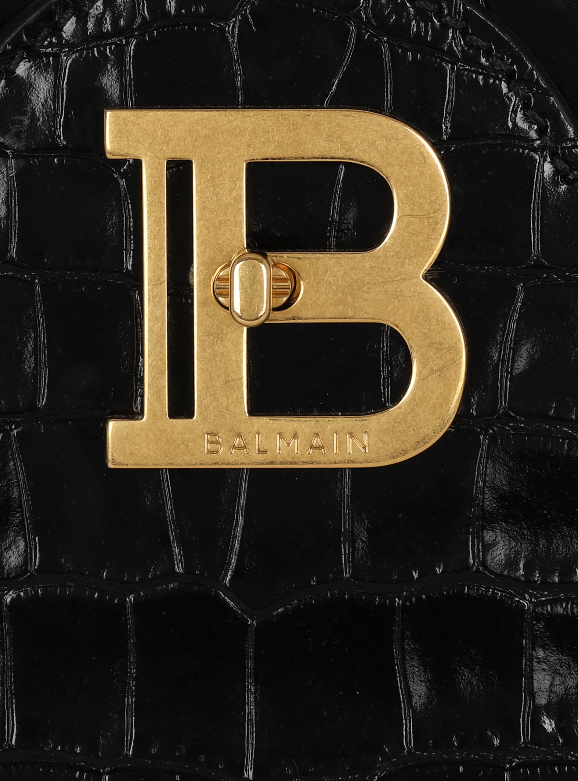B-Buzz 22 Top-handle Bag In Crocodile-print Leather-Balmain Store