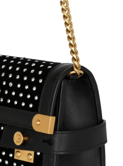 B-Buzz 23 Velvet And Crystal Clutch-Balmain Store
