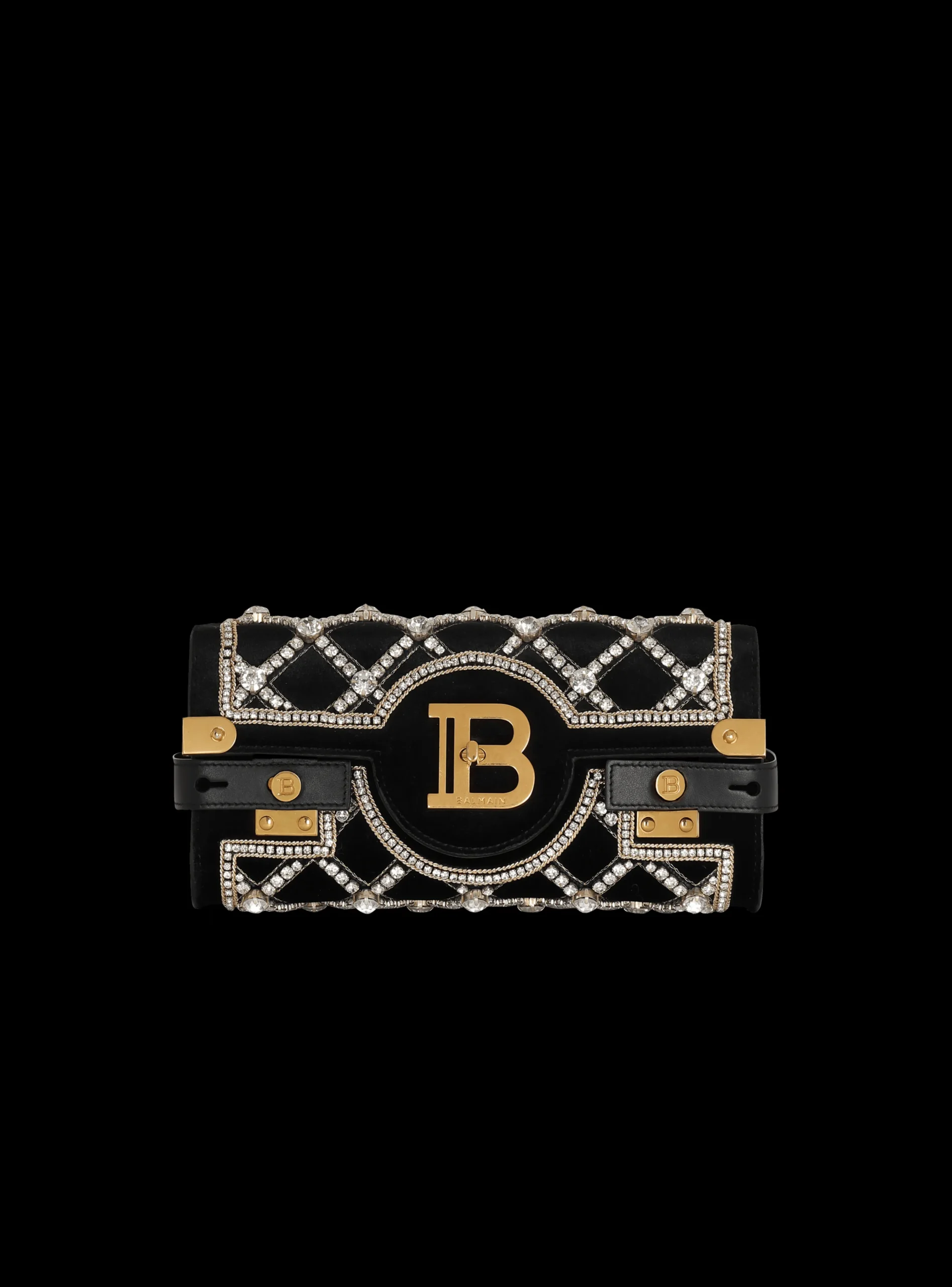 B-Buzz 23 Velvet And Pearl Clutch-Balmain Clearance